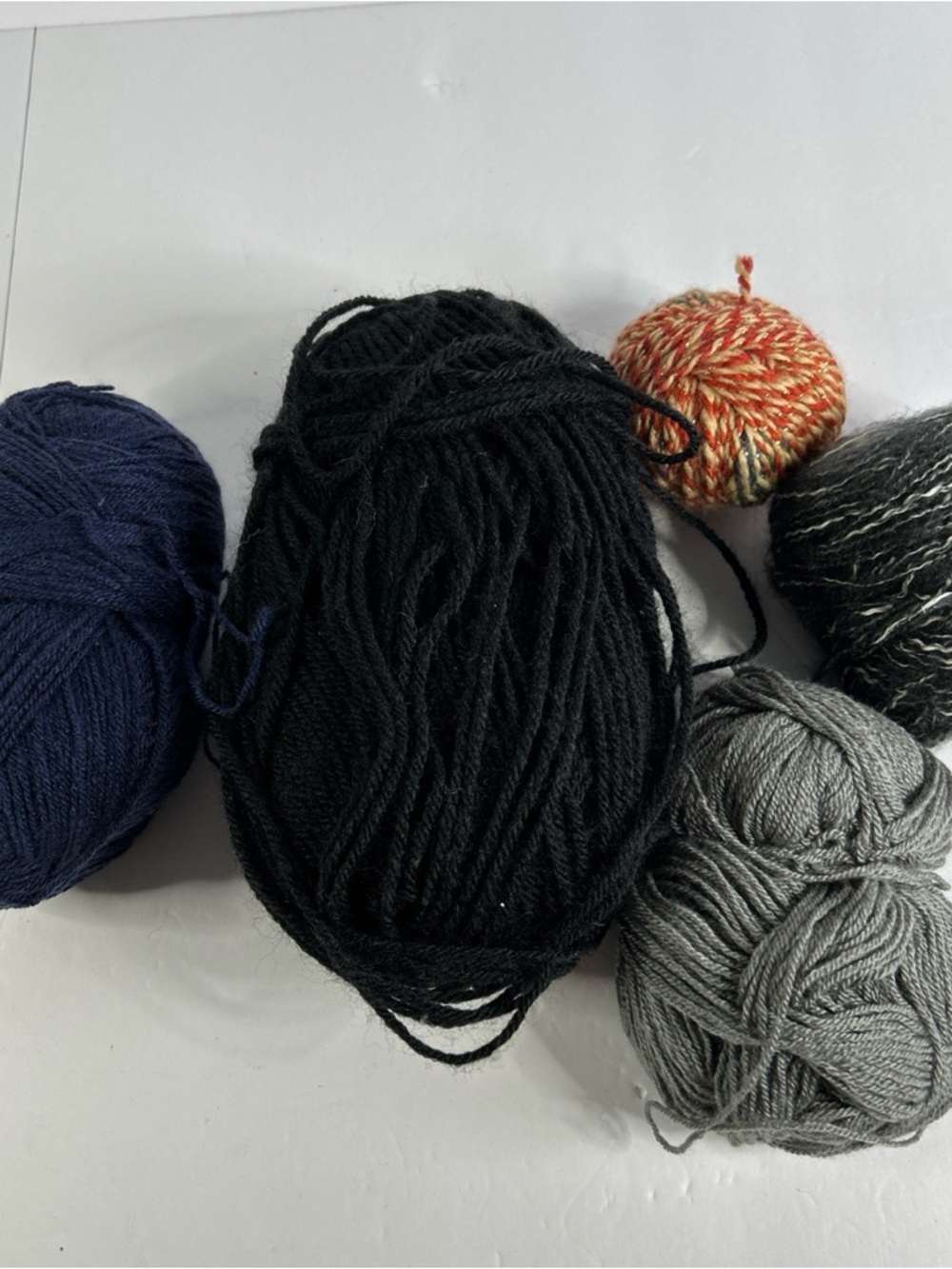 Loops & threads yarn lot skeins black blue multi-color